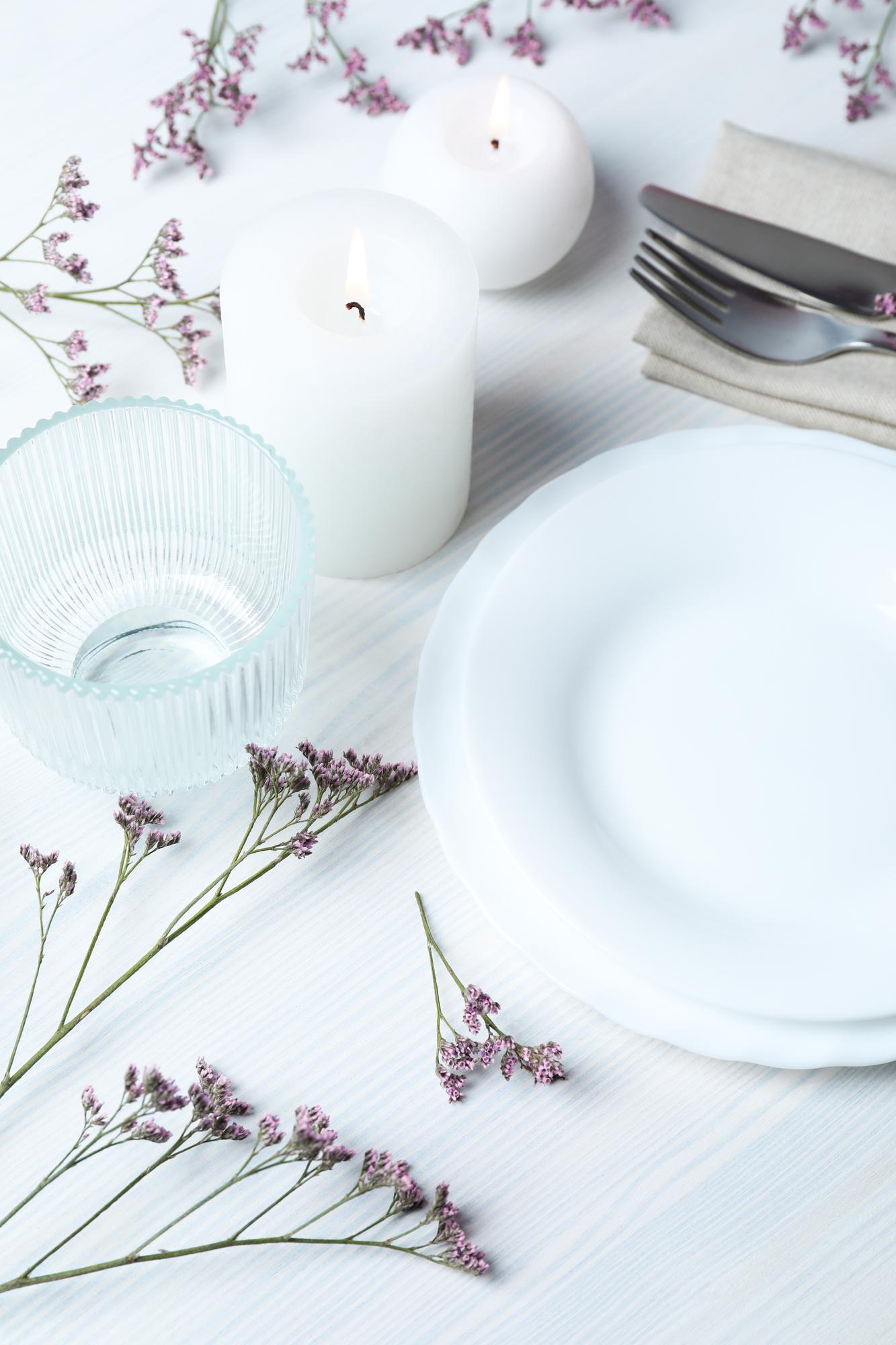 Elegant table setting for private dinner