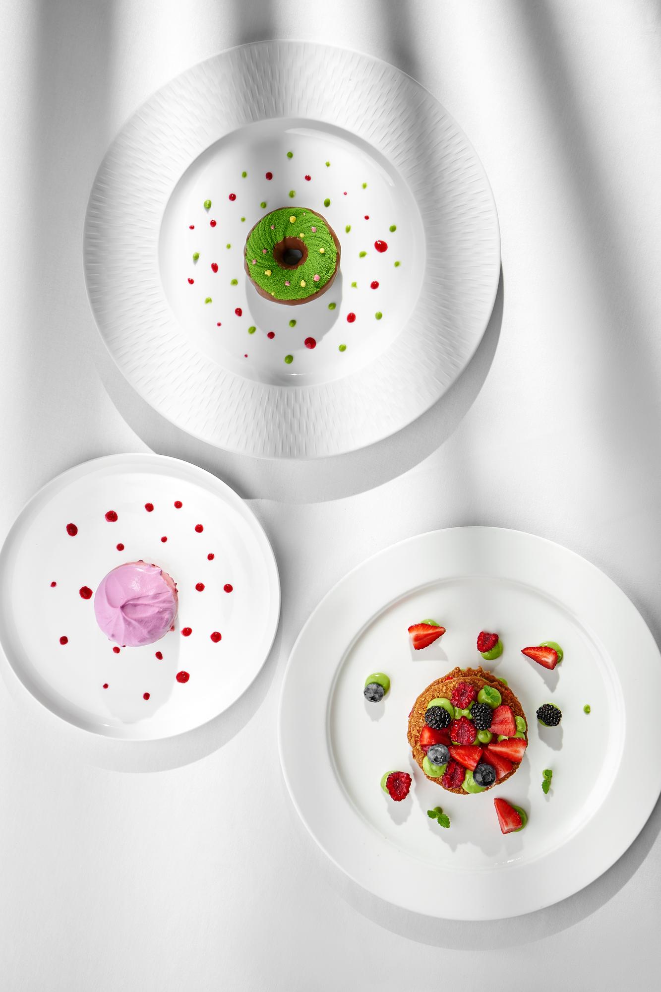 Selection of plated dishes for tasting